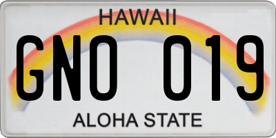 HI license plate GNO019