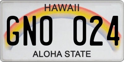 HI license plate GNO024