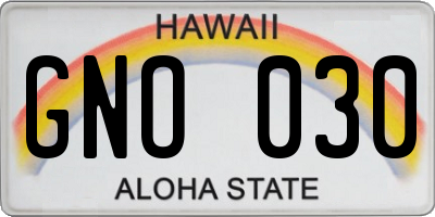 HI license plate GNO030