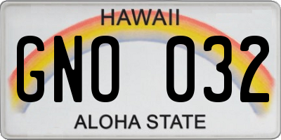 HI license plate GNO032