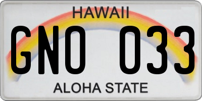 HI license plate GNO033