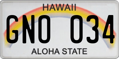 HI license plate GNO034
