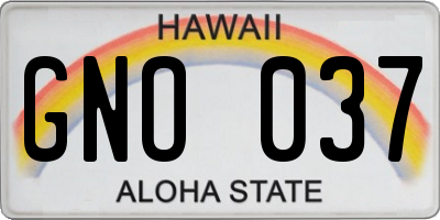 HI license plate GNO037