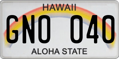 HI license plate GNO040