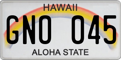 HI license plate GNO045