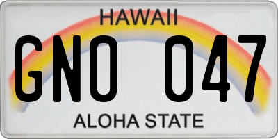 HI license plate GNO047