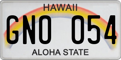 HI license plate GNO054