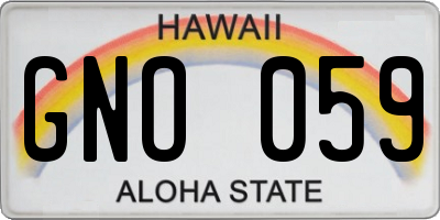 HI license plate GNO059