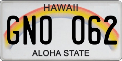 HI license plate GNO062