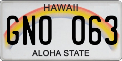 HI license plate GNO063