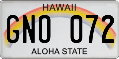 HI license plate GNO072
