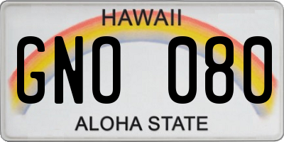 HI license plate GNO080