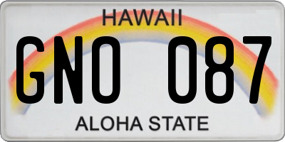 HI license plate GNO087