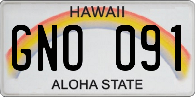 HI license plate GNO091