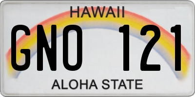 HI license plate GNO121