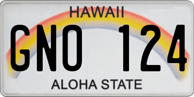 HI license plate GNO124