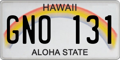 HI license plate GNO131