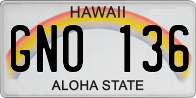HI license plate GNO136