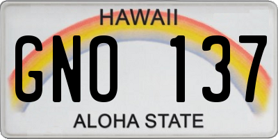HI license plate GNO137