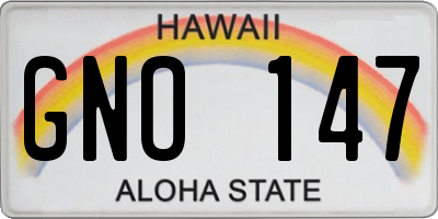 HI license plate GNO147