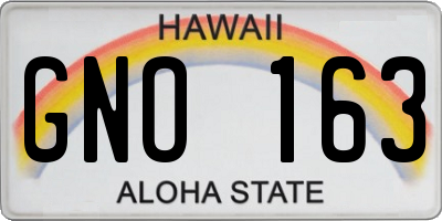 HI license plate GNO163