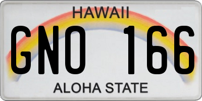 HI license plate GNO166