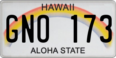 HI license plate GNO173