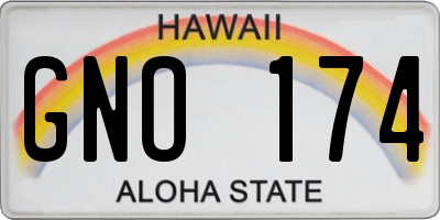 HI license plate GNO174