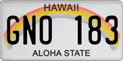 HI license plate GNO183