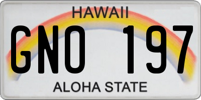 HI license plate GNO197