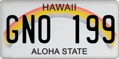 HI license plate GNO199