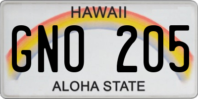 HI license plate GNO205