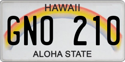 HI license plate GNO210