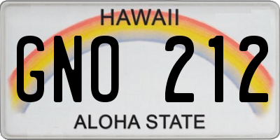 HI license plate GNO212