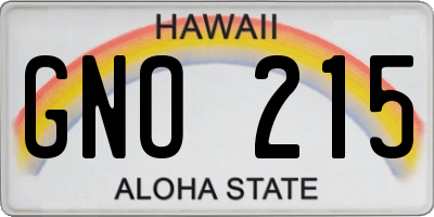 HI license plate GNO215
