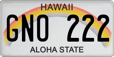 HI license plate GNO222