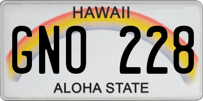HI license plate GNO228