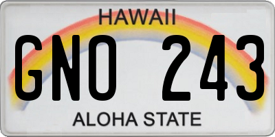 HI license plate GNO243