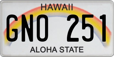 HI license plate GNO251