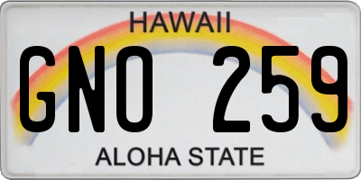HI license plate GNO259