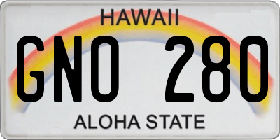 HI license plate GNO280