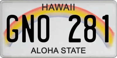 HI license plate GNO281