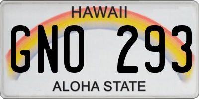 HI license plate GNO293