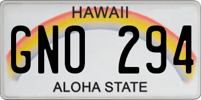 HI license plate GNO294