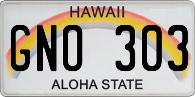 HI license plate GNO303
