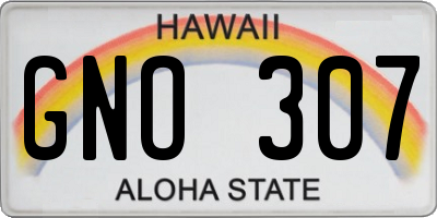 HI license plate GNO307