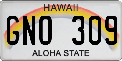 HI license plate GNO309