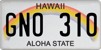 HI license plate GNO310