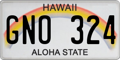 HI license plate GNO324
