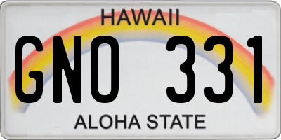 HI license plate GNO331